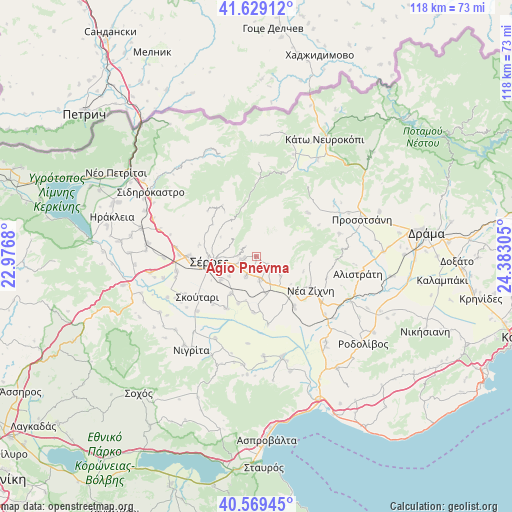 Ágio Pnévma on map