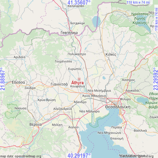 Áthyra on map