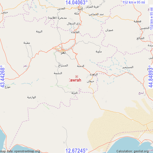 Ḩawrah on map