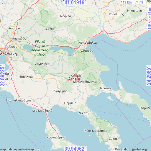 Arnaía on map