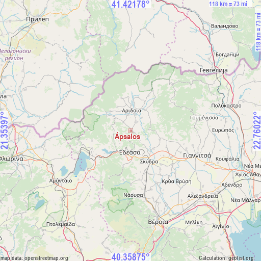 Ápsalos on map