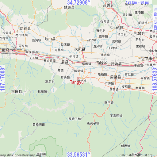 Tangyu on map