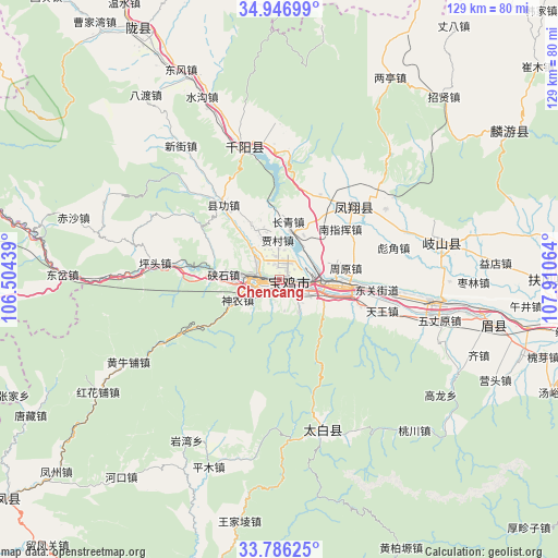 Chencang on map