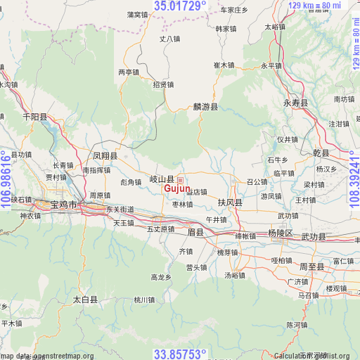 Gujun on map