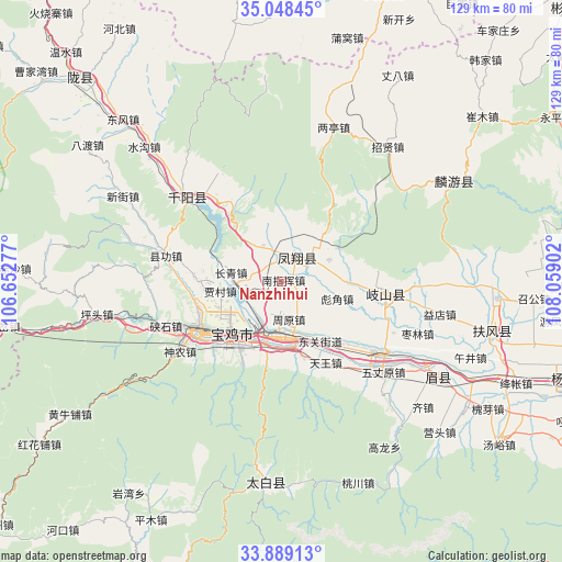 Nanzhihui on map