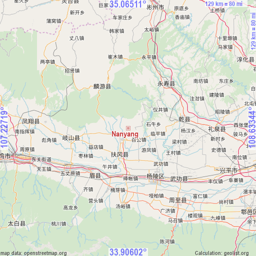 Nanyang on map