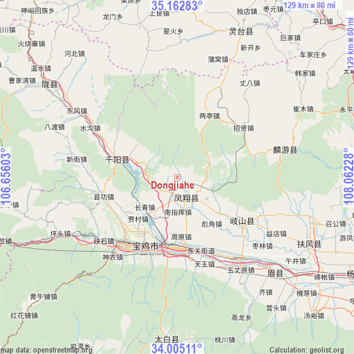 Dongjiahe on map