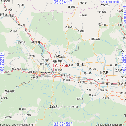 Guodian on map