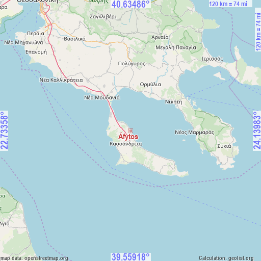 Áfytos on map
