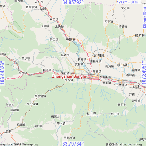 Zhongshan Donglu on map