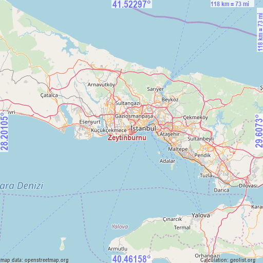 Zeytinburnu on map