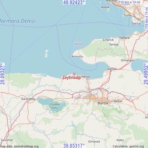 Zeytinbağı on map
