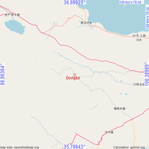 Dongke on map