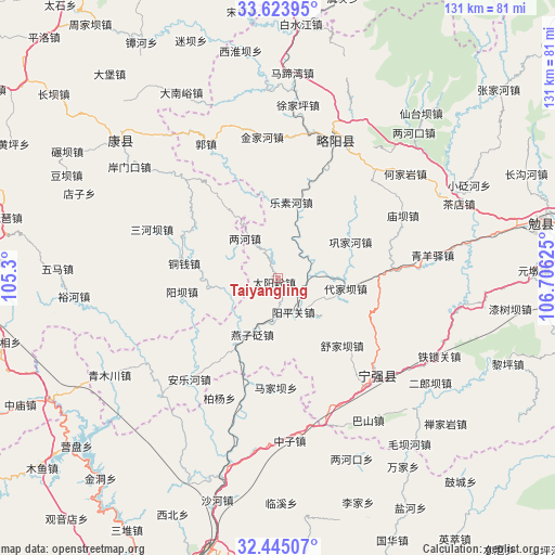 Taiyangling on map