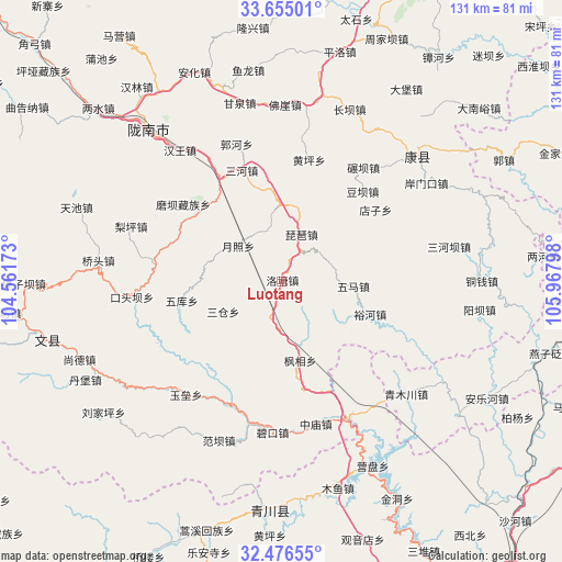 Luotang on map