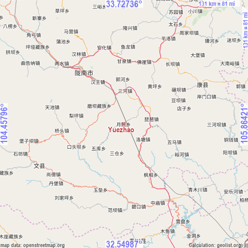 Yuezhao on map