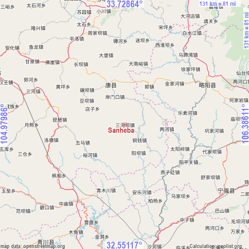 Sanheba on map