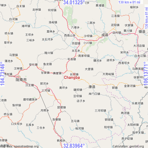 Changba on map