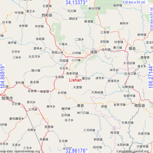 Lishan on map