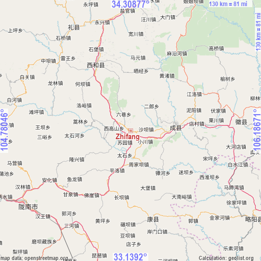 Zhifang on map