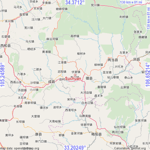 Suchuan on map