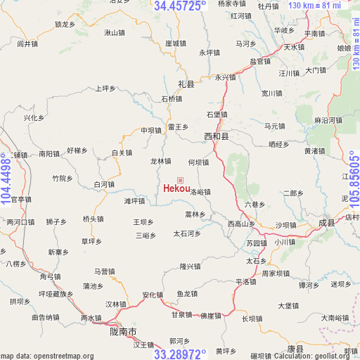 Hekou on map