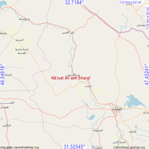 Nāḩiyat Alī ash Sharqī on map