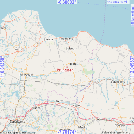 Pruntusan on map