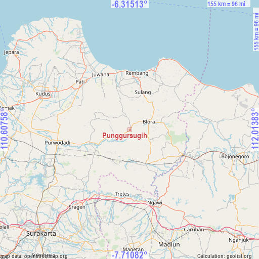 Punggursugih on map