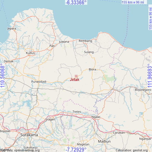 Jetak on map