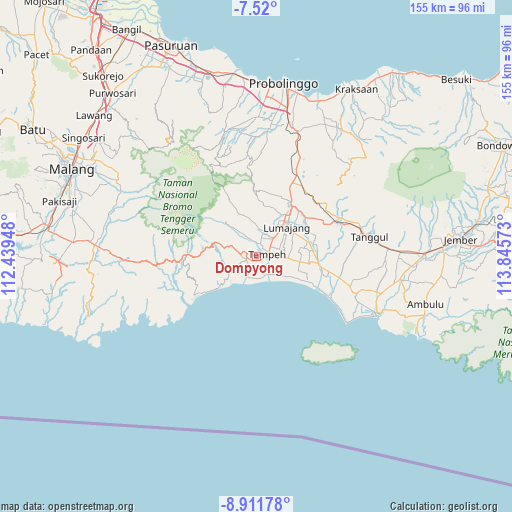 Dompyong on map