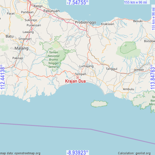 Krajan Dua on map