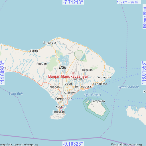 Banjar Manukayaanyar on map