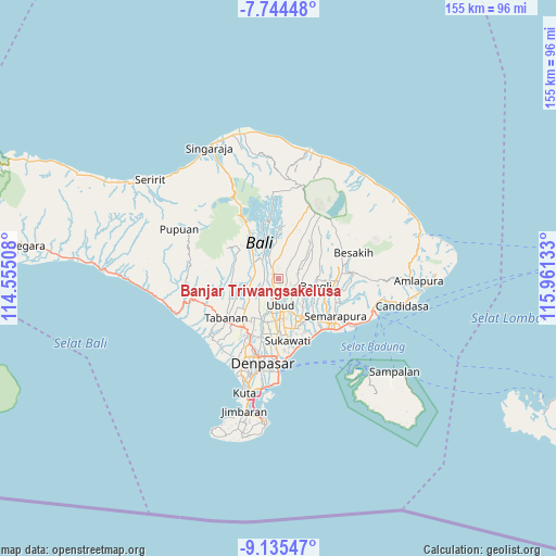 Banjar Triwangsakelusa on map