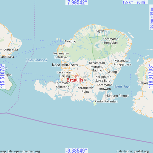 Batutulis on map