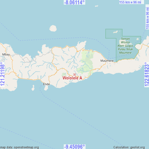 Wololele A on map