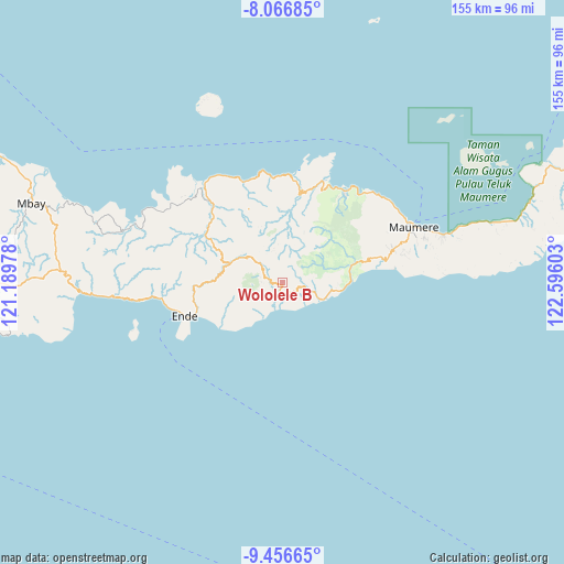 Wololele B on map