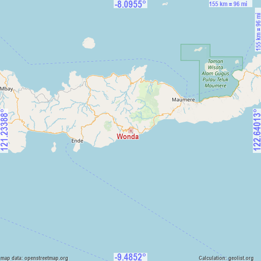 Wonda on map