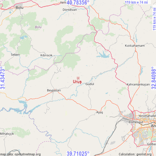 Uruş on map