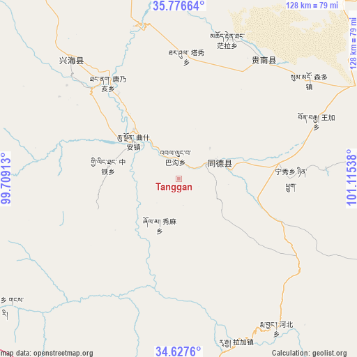 Tanggan on map