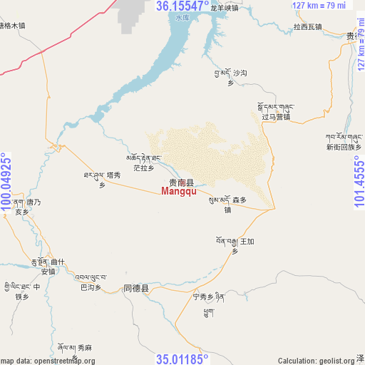 Mangqu on map