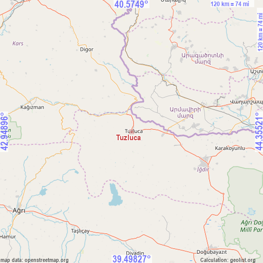 Tuzluca on map