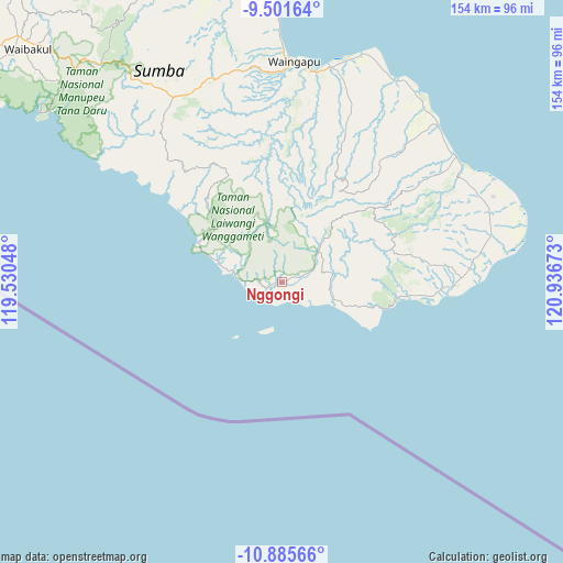 Nggongi on map