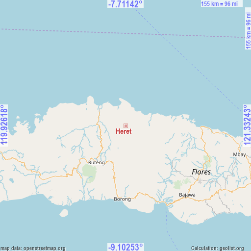 Heret on map