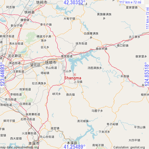 Shangma on map