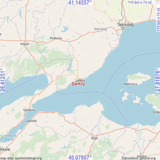 Şarköy on map