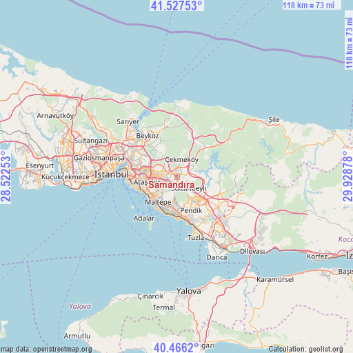 Samandıra on map