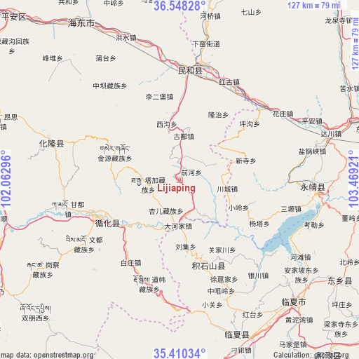 Lijiaping on map