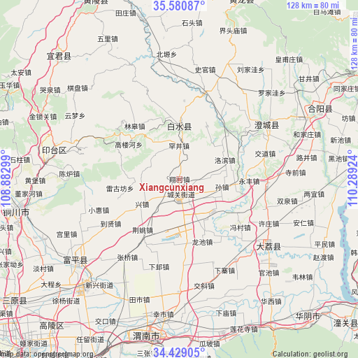 Xiangcunxiang on map