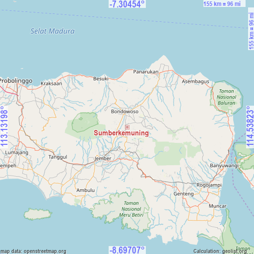 Sumberkemuning on map